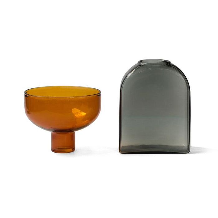 TWO TONE VASE | Square | Amber×Gray